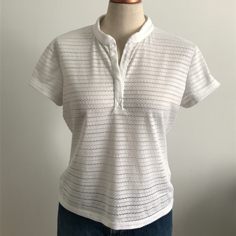 Historia - White Embroided short Sleeve Shirt